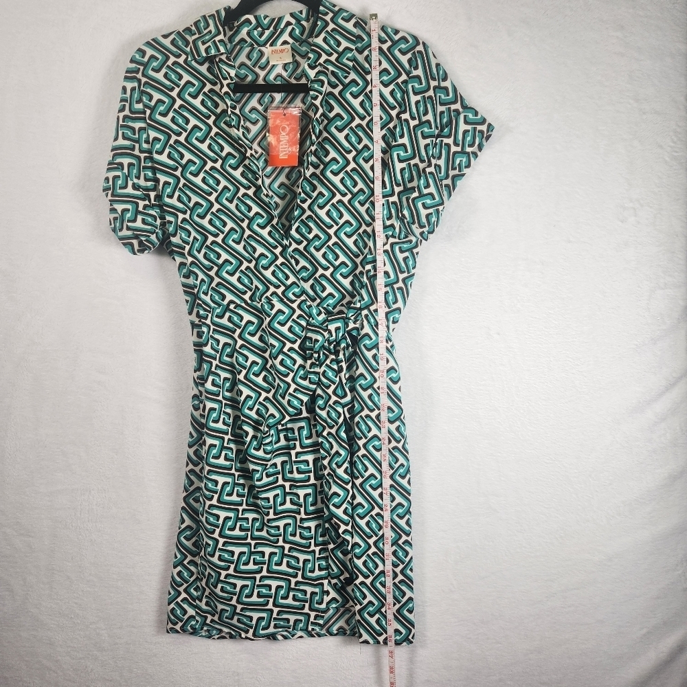Women's INTEMPO Short Sleeve Faux Wrap Dress. NWT - Picture 10 of 11